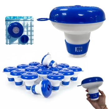Kit 15 Mini Cloradores Flutuantes para Pastilhas com Regulagem para Limpeza Manuten��o de Piscinas