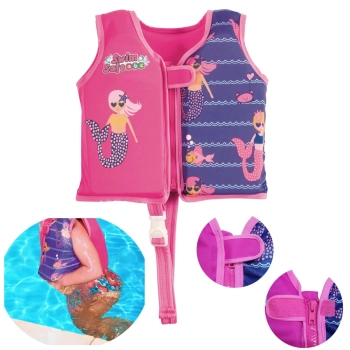Colete Infantil para Natao Praia Modelo Regata com Espuma Tamanho P/M Laranja / Rosa