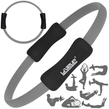 Anel de Pilates Treino Fisioterapia Arco Fortalecedor Cinza Circulo Magico Exercicios Fitness Yoga