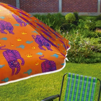 Kit Piscina Infantil 400 Litros Estrutural Mor + Capa e Forro + Guarda Sol 1,30mts Colorido