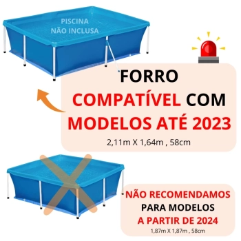 Forro para Piscina 2000 Litros 1,92m X 1,52m
