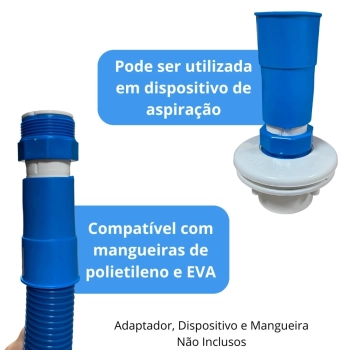 Ponteira de Borracha para Mangueira 38 Mm para Aspirao de Piscina Rosca Esquerda Nautilus