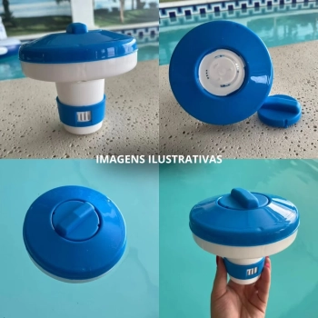 Mini Clorador Flutuador para Pastilhas de Limpeza e Manuteno Piscinas Netuno