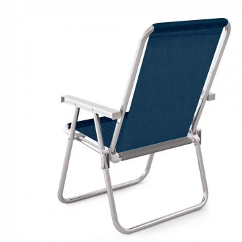 2 Cadeiras de Praia Alta Conforto Alumnio Sannet Azul