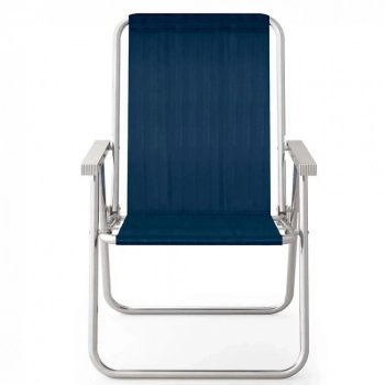 2 Cadeiras de Praia Alta Conforto Alumnio Sannet Azul