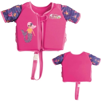 Colete Infantil para Natao Praia Modelo com Manga Curta de Espuma +3 Anos Rosa / Laranja