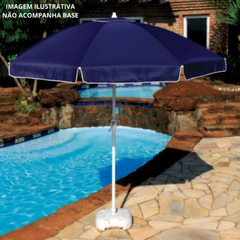 Guarda-sol Articulado 2,50 M Azul com Manivela e Proteo Solar Fps 100 para Praia, Piscina e Jardim