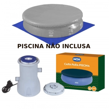 Kit Capa + Forro para Piscina Inflvel 4600 L Mor + Filtro 110v 2200 L/H