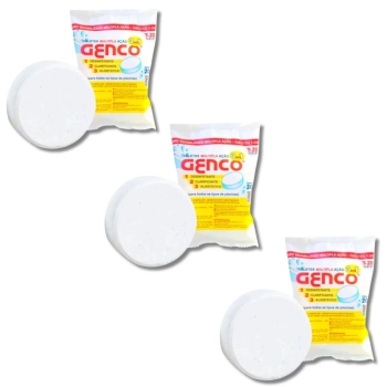 Kit 3 Pastilhas de Cloro + Elevador de Ph Granulado Barrilha 2kg + Elevador de Alcalinidade 2 Kg